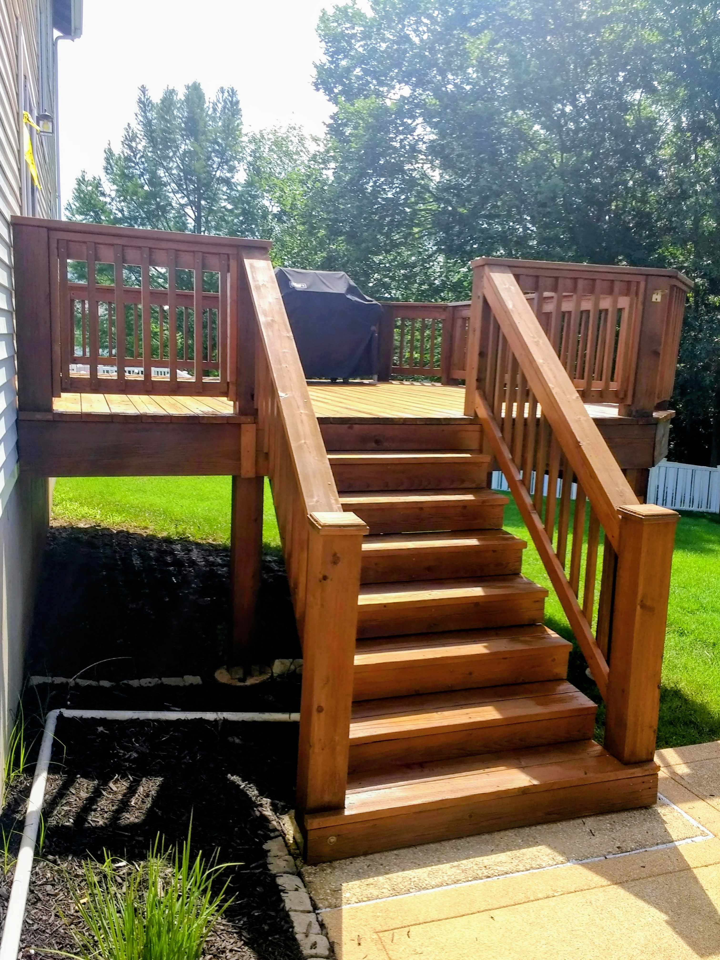 Stained deck