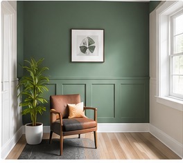 Finished painted interior space