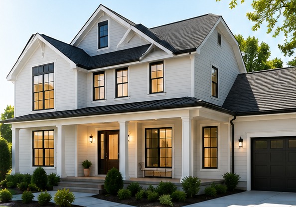 Freshly painted white property exterior